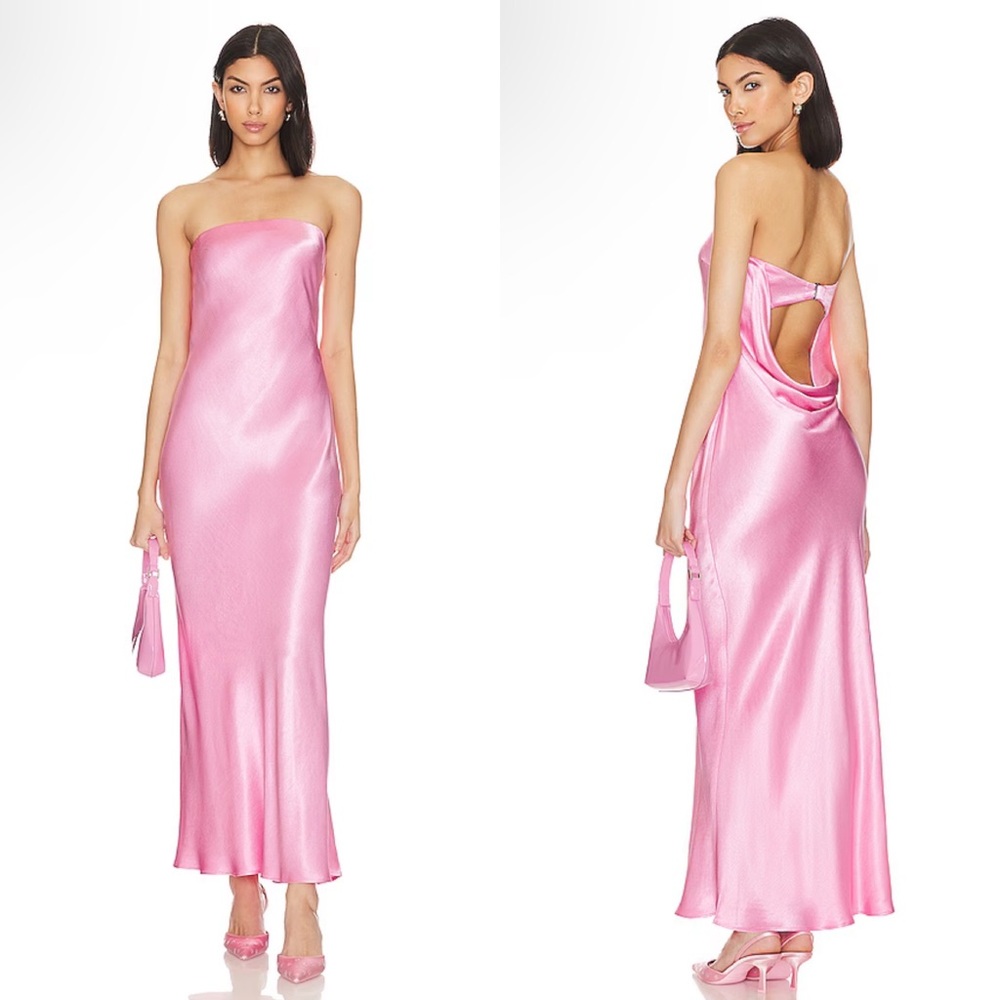 NEW NWT Bec + Bridge Moon Dance Strapless Maxi Dress Candy Pink